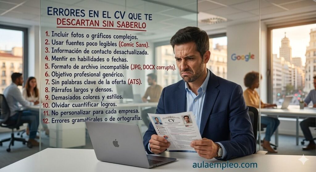 10 Errores Comunes en el CV que te Descartan sin que lo Sepas